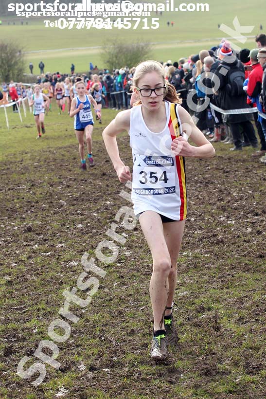 Girls under-13s, 2020 British Athletics Inter Counties Cross Country Champs., Prestwold Hall, Loughborough. Photo: David T. Hewitson/Sports for All Pics
